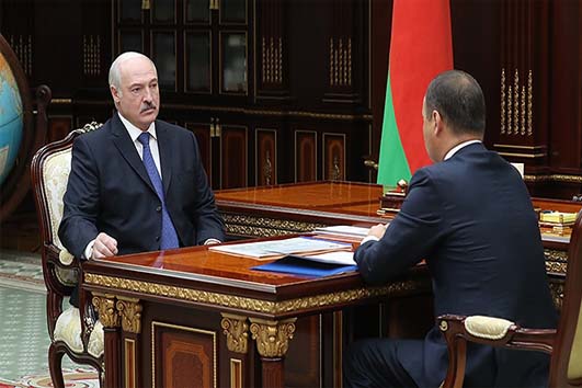 President Aleksander Lukashenko heard out a report of Roman Golovchenko, the Chairman of the State Authority for Military Industry of the Republic of Belarus on September 23, 2019